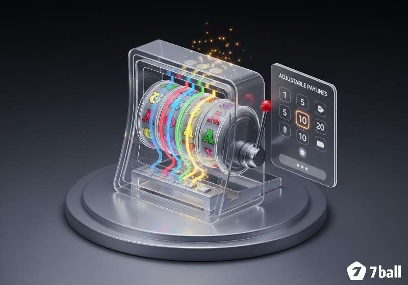 Máy slot game mini trong suốt với các cuộn quay biểu tượng và tùy chọn đường cược có thể điều chỉnh