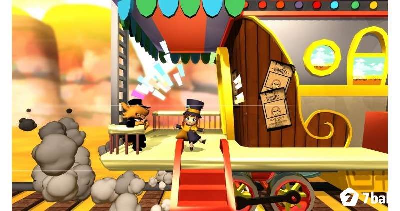 Hat Kid đội mũ mới và dùng kỹ năng đặc biệt để vượt chướng ngại trong A Hat in Time