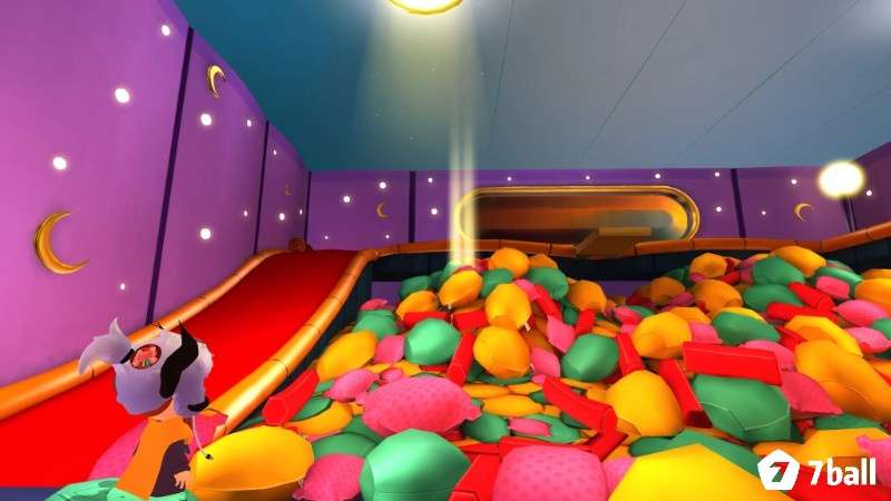 Hat Kid bước vào một màn chơi bí mật dạng không gian trừu tượng trong A Hat in Time