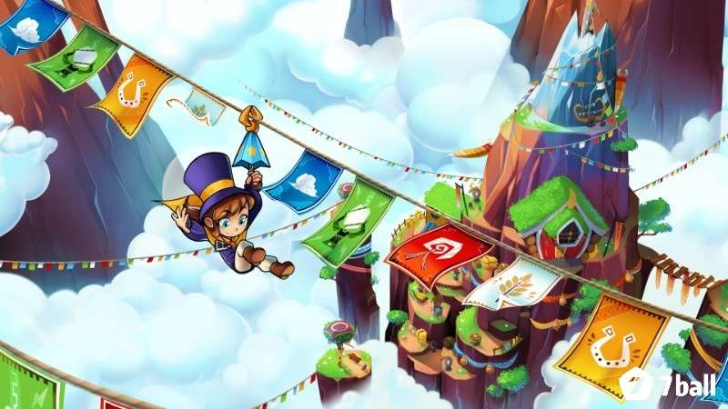 Hat Kid vượt các thử thách leo trèo trên Alpine Skyline trong A Hat in Time