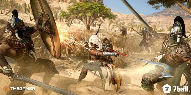 Cảnh chiến đấu và lén lút trong Assassin’s Creed Origins