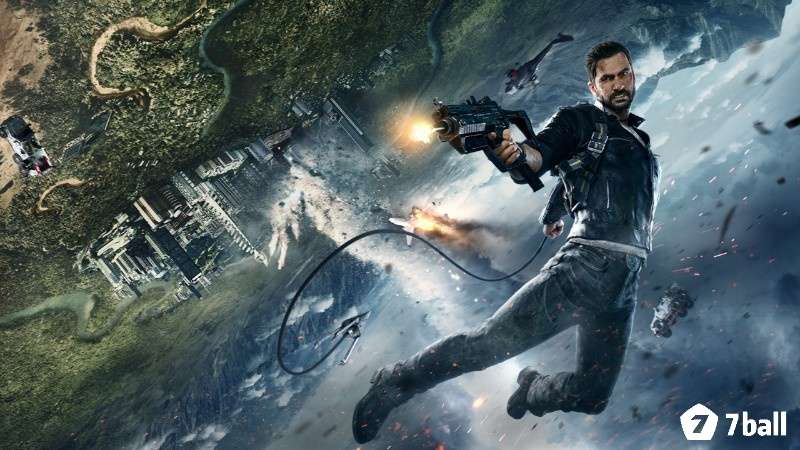 Nhân vật Rico Rodriguez tiếp cận căn cứ trong Just Cause 4
