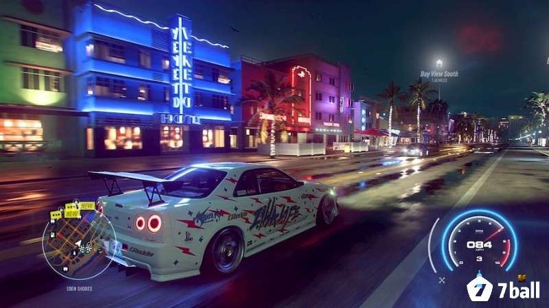 Xe drift qua góc cua trên đường ướt trong Need for Speed Heat