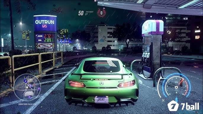 Xe đua chạy ban đêm dưới mưa trong Need for Speed Heat