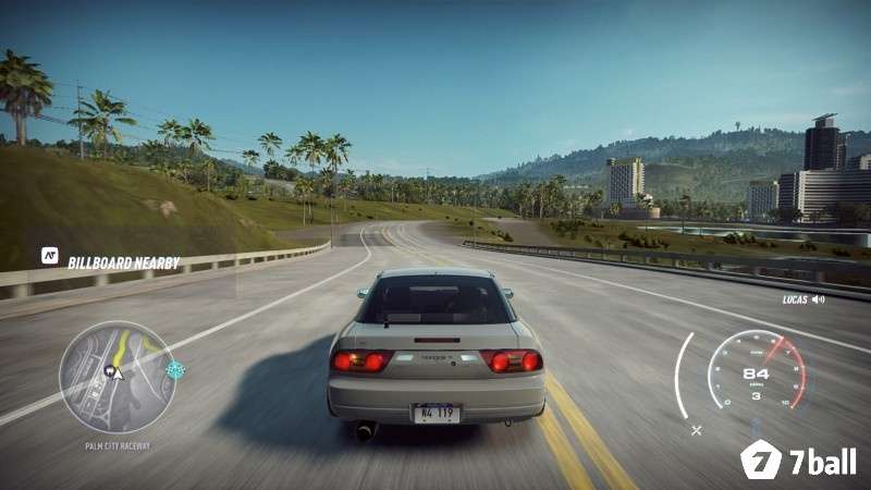 Xe đua ban ngày trên đường phố Palm City trong Need for Speed Heat