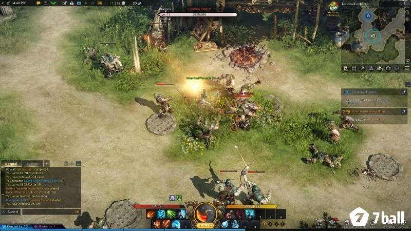 Hiệu ứng đồ họa và kỹ năng rực sáng trong một trận chiến của Lost Ark