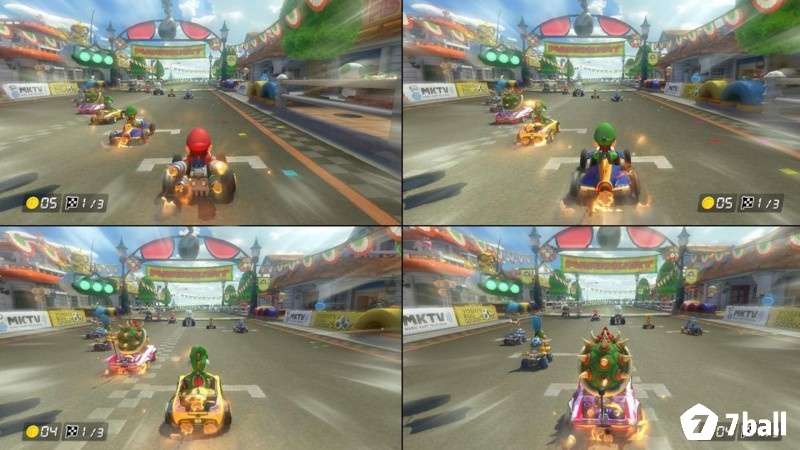 Nhiều người cùng chơi Mario Kart 8 Deluxe trên Nintendo Switch