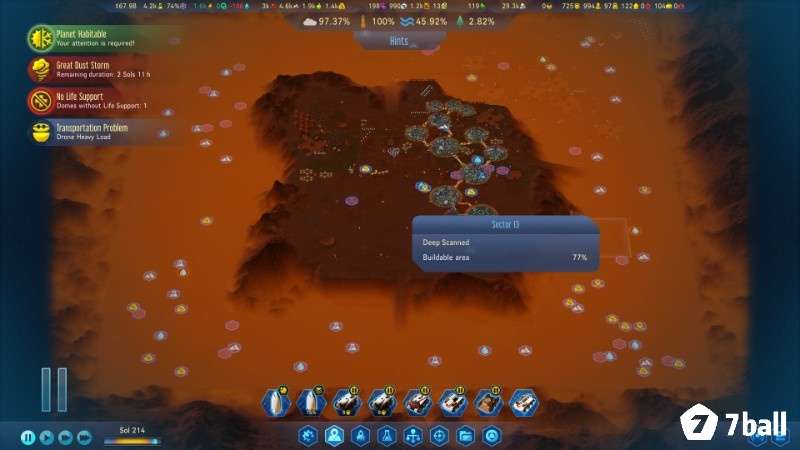 Thuộc địa Surviving Mars đối mặt bão bụi và khủng hoảng