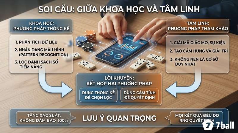 Soi cầu xổ số kết hợp khoa học thống kê phân tích dữ liệu và tâm linh giải mã giấc mơ, dùng điện thoại, chip poker, domino để tăng xác suất dự đoán