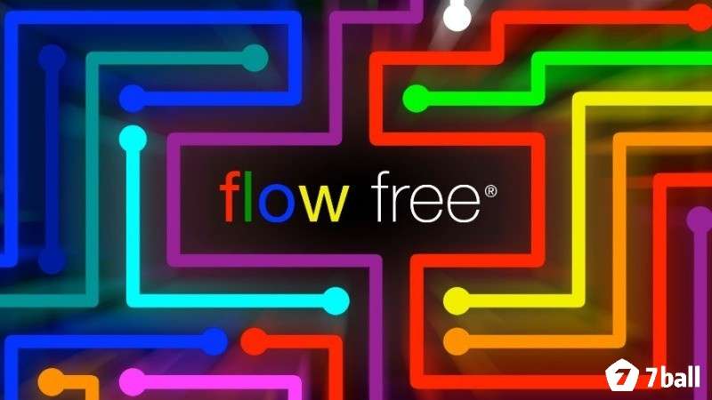 Flow Free với các đường nối màu trên màn hình điện thoại