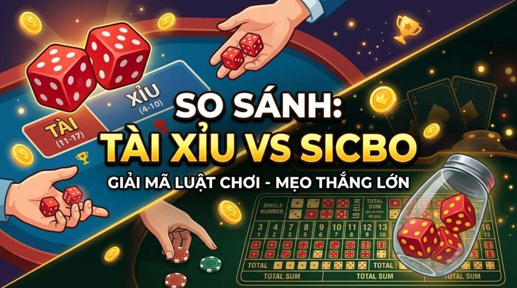 So sánh Tài xỉu và Sicbo: Giải mã luật chơi, mẹo thắng lớn