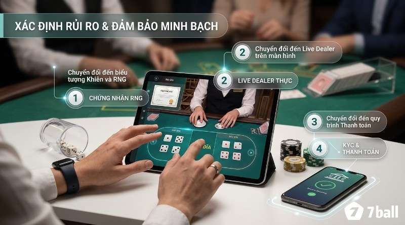 Nhận diện rủi ro tín nhiệm và đảm bảo minh bạch trên nền tảng trực tuyến với chứng nhận RNG, Live Dealer, quy trình KYC và thanh toán rõ ràng